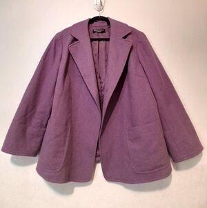 Dana Buchman Women Jacket Coat Wool Blend‎ Dark Purple Sz18